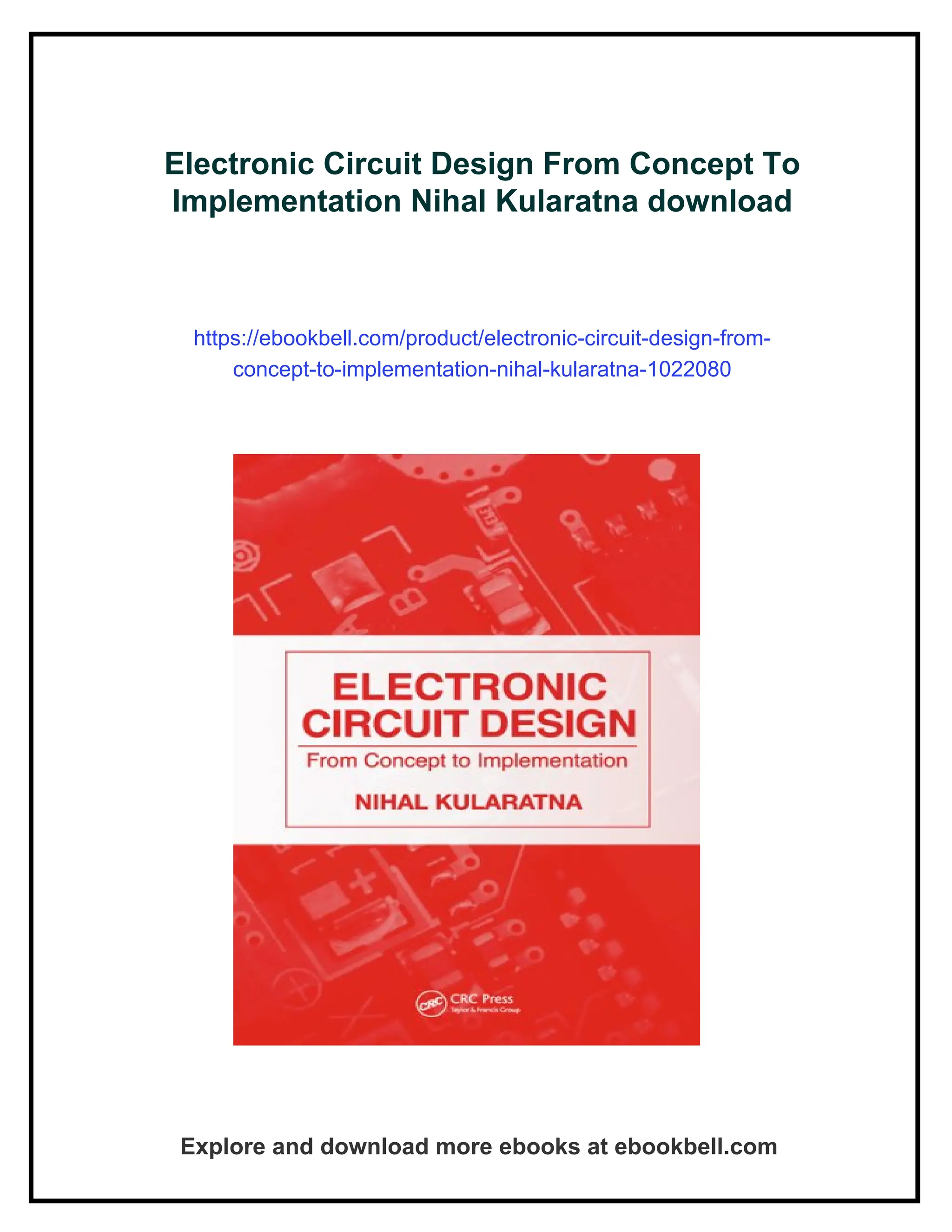 Electronic Circuit Design From Concept To Implementation Nihal ...