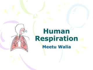 Human
Respiration
Meetu Walia
 