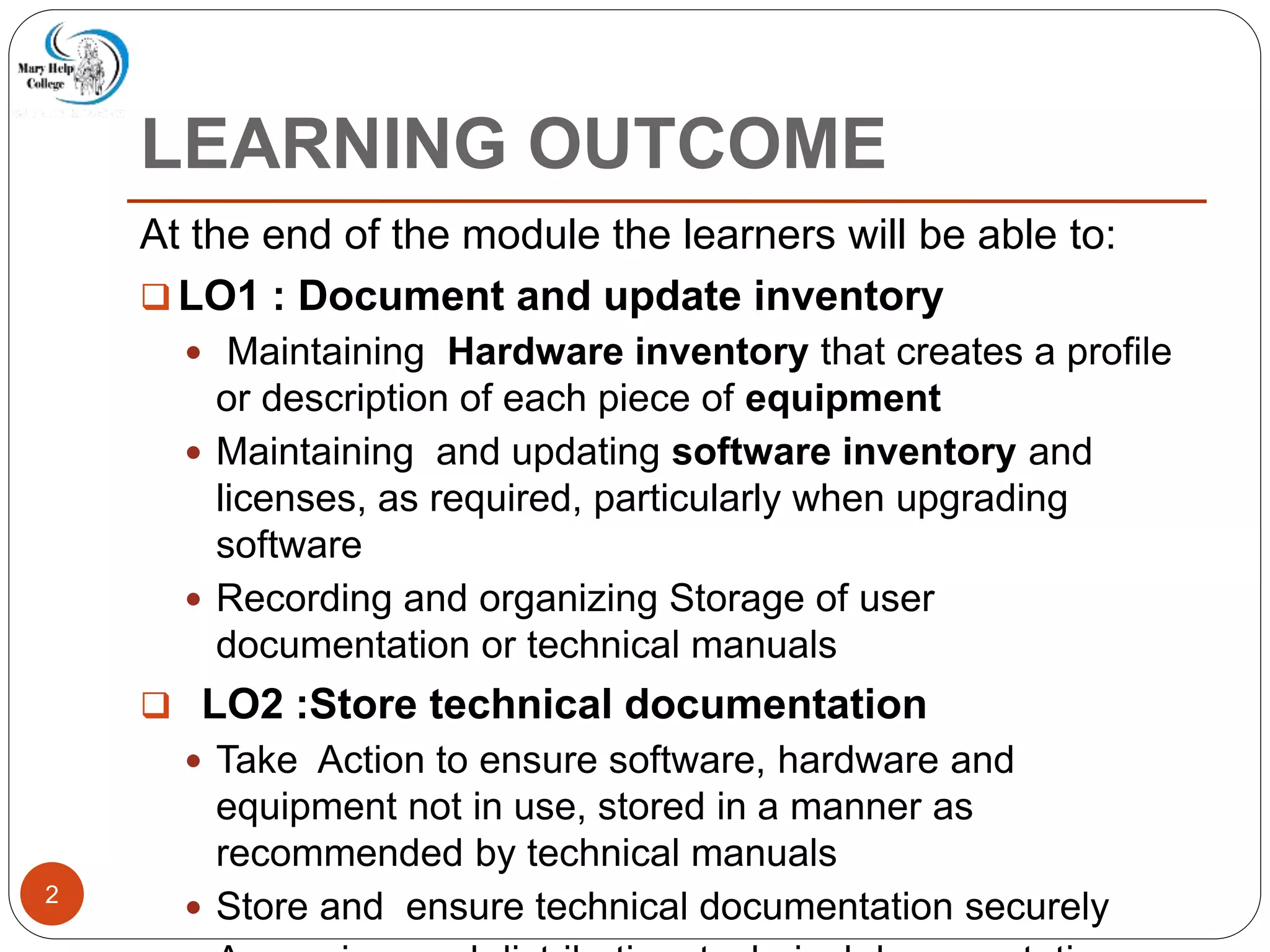 Winledge Inventory Module Programming Manual 511718784-maintain-inventory-of-equipment-software-and-documentation.pptx