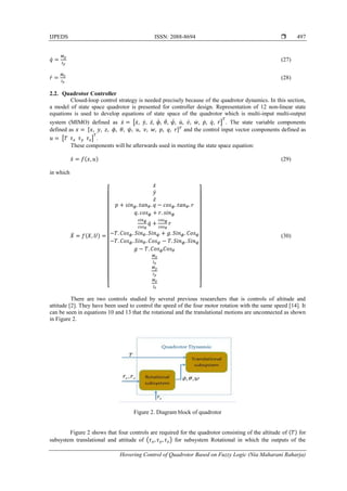 Hovering Control of Quadrotor Based on Fuzzy Logic | PDF