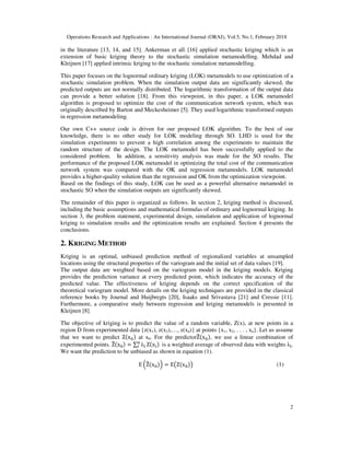 Lognormal Ordinary Kriging Metamodel in Simulation Optimization | PDF
