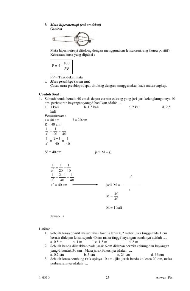 Contoh Soal Fisika Presbiopi Contoh Soal Fisika Presbiopi
