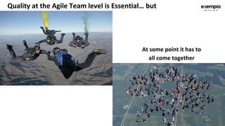 Quality at the Agile Team level is Essential… but
At some point it has to
all come together
 