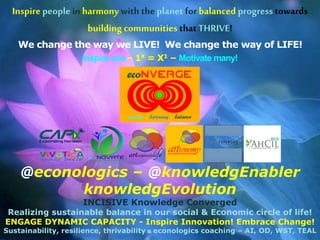 @econologics – @knowledgEnabler
knowledgEvolution
INCISIVE Knowledge Converged
Realizing sustainable balance in our social...