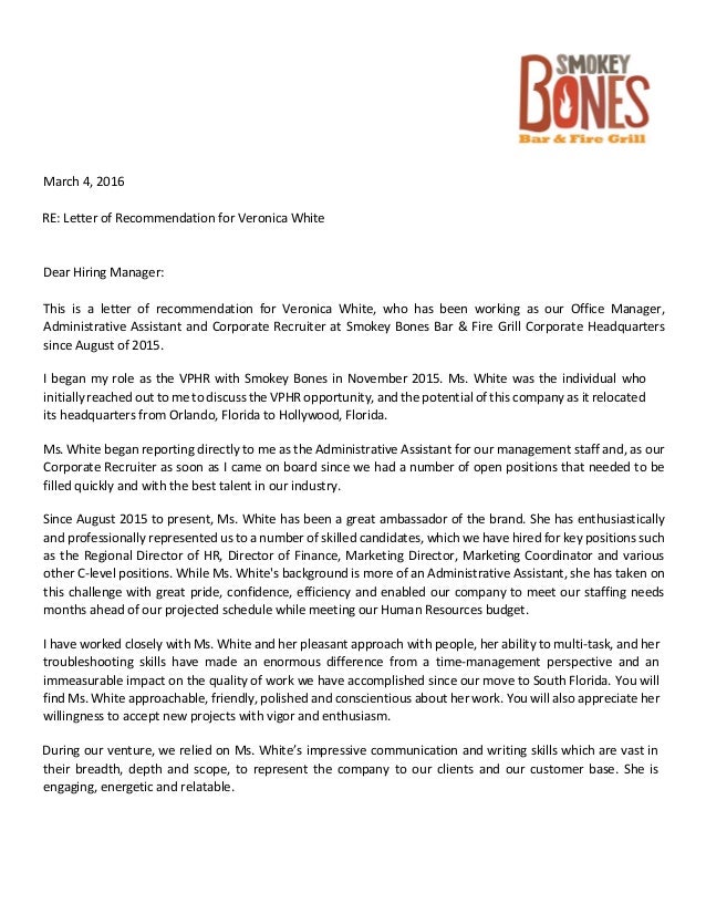 letter of recommendation for office assistant rome letter of recommendation for administrative assistant