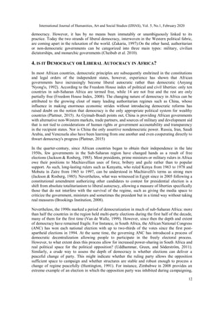 DEMOCRACY OR LIBERAL AUTOCRACY; THE CASE OF AFRICA | PDF
