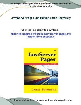 PDF JavaServer Pages 2nd Edition Larne Pekowsky download | PDF