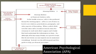 American Psychological
Association (APA)
 