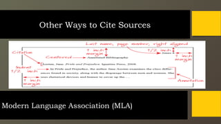 Other Ways to Cite Sources
Modern Language Association (MLA)
 