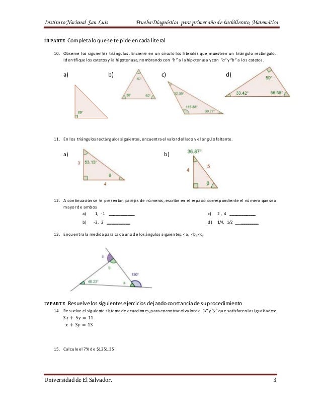 51275665 prueba-diagnostica-para-primer-ano-de-bachillerato m ate