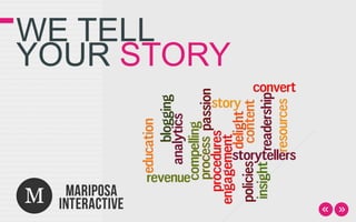 WE TELL
YOUR STORY
 