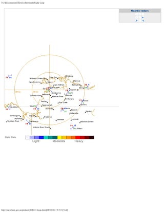 512 km composite Darwin (Berrimah) Radar Loop


                                                                          Nearby radars




http://www.bom.gov.au/products/IDR631.loop.shtml[18/02/2011 9:51:52 AM]
 