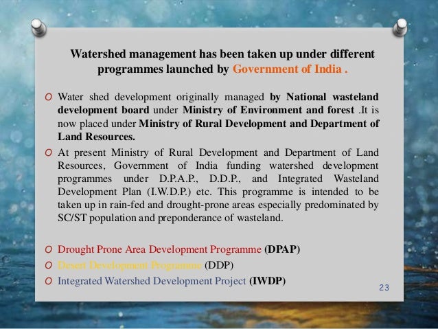 case study of watershed management in india