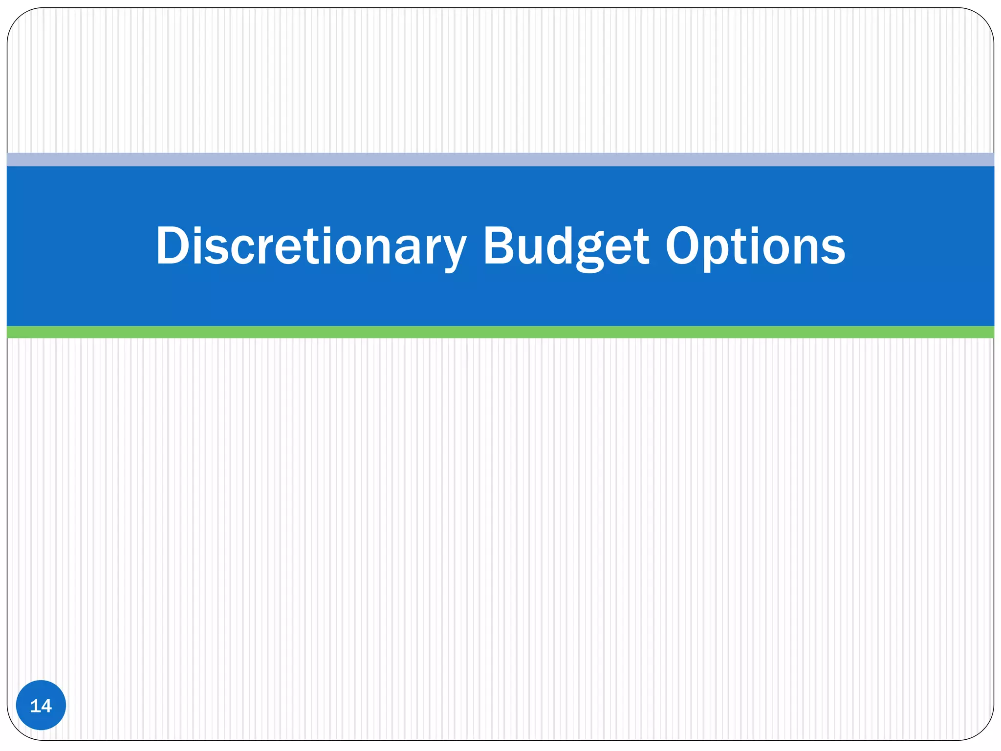 Discretionary Budget Options
14
 