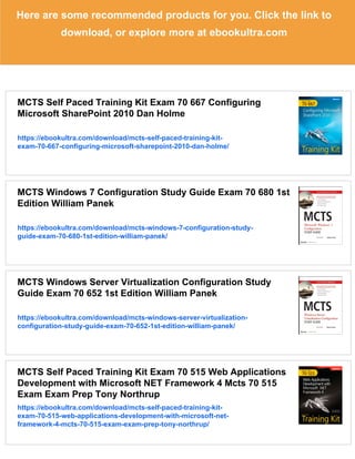 MCTS Microsoft SharePoint 2010 Configuration Study Guide Exam 70 667 ...