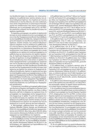ΕΦΗΜΕΡΙ∆Α TΗΣ ΚΥΒΕΡΝΗΣΕΩΣ
52906 Τεύχος B’5130/10.09.2024
της Διευθυντή/ντριας του σχολείου στο οποίο μετεγ-
γράφεται ο/η μαθητής/τρια, κατόπιν αίτησης των γο-
νέων/κηδεμόνων/εχόντων την επιμέλεια για τους/τις
ανήλικους/ες ή του/της ιδίου/ας, εάν είναι ενήλικος/η,
στην οποία επισυνάπτονται τα απαιτούμενα δικαιολο-
γητικά που αποδεικνύουν τους λόγους μετεγγραφής.
Ειδικότερα, για τις μετεγγραφές προς τα Π.Σ. και ΠΕΙ.Σ.
δεν απαιτείται η έγκριση του/της Διευθυντή/ντριας του
σχολείου προέλευσης.
Οι παραπάνω μετεγγραφές, και εφόσον τα σχολεία από
και προς τα οποία πραγματοποιείται η μετεγγραφή ανή-
κουν στην ίδια Περιφερειακή Διεύθυνση Πρωτοβάθμιας
και Δευτεροβάθμιας Εκπαίδευσης, πραγματοποιούνται
μετά από έγκριση των Διευθυντών/ντριών και των δύο
σχολείων, κατόπιν αίτησης των γονέων/κηδεμόνων/
εχόντων επιμέλεια τους/τις ανήλικους/ες μαθητές/τρι-
ες ή του/της ίδιου/ας, εάν είναι ενήλικος/η, στην οποία
επισυνάπτονται τα απαιτούμενα δικαιολογητικά που
αποδεικνύουν τους λόγους μετεγγραφής και η οποία
υποβάλλεται στο σχολείο στο οποίο μετεγγράφεται ο/η
μαθητής/τρια και κοινοποιείται στο σχολείο προέλευ-
σης. Σε περίπτωση διαφωνίας των Διευθυντών/ντριών
των δύο (2) σχολείων, το αίτημα διαβιβάζεται στη Διεύ-
θυνση Εκπαίδευσης στην οποία ανήκει το σχολείο στο
οποίο πραγματοποιείται η μετεγγραφή και εγκρίνεται
από τον/τη Διευθυντή/ντρια Εκπαίδευσης, όταν πρό-
κειται για σχολεία της ίδιας Διεύθυνσης Εκπαίδευσης
και από τον/την Περιφερειακό/ή Διευθυντή/ντρια, όταν
πρόκειται για σχολεία που ανήκουν σε διαφορετική Δι-
εύθυνση Εκπαίδευσης. Εφόσον τα σχολεία από και προς
τα οποία λαμβάνει χώρα η μετεγγραφή ανήκουν σε δια-
φορετική Περιφερειακή Διεύθυνση Πρωτοβάθμιας και
Δευτεροβάθμιας Εκπαίδευσης, η μετεγγραφή πραγμα-
τοποιείται από τον Γενικό Γραμματέα Πρωτοβάθμιας,
Δευτεροβάθμιας και Ειδικής Αγωγής του Υ.ΠΑΙ.Θ.Α., σε
περίπτωση διαφωνίας των εμπλεκόμενων Περιφερεια-
κών Διευθύνσεων.
5. Επιτρέπεται η απευθείας μετεγγραφή μαθητή/τριας
από ιδιωτικό σε δημόσιο, από δημόσιο σε ιδιωτικό ή από
ιδιωτικό σε άλλο ιδιωτικό σχολείο, του ίδιου ή άλλου
ιδιοκτήτη, καθ’ όλη τη διάρκεια του σχολικού έτους. Οι
μετεγγραφές της παραγράφου αυτής πραγματοποιού-
νται σύμφωνα με το άρθρο 19, μετά από έγκριση του/
της Διευθυντή/ντριας του σχολείου στο οποίο μετεγ-
γράφεται ο/η μαθητής/τρια, κατόπιν αίτησης των γονέ-
ων/κηδεμόνων/των εχόντων την επιμέλεια για τους/τις
ανήλικους/ες ή του/της ίδιου/ας εάν είναι ενήλικος/η.
6. Μετεγγραφές μαθητών/τριών που φοιτούν σε
Σχολικές Μονάδες Ειδικής Αγωγής και Εκπαίδευσης
(Σ.Μ.Ε.Α.Ε.) Δευτεροβάθμιας Εκπαίδευσης πραγματοποι-
ούνται: α) σε Σ.Μ.Ε.Α.Ε. ιδίου τύπου, β)σε Σ.Μ.Ε.Α.Ε. άλλου
τύπου κατόπιν Αξιολογικής Έκθεσης του ΚΕ.Δ.Α.Σ.Υ κατ’
εφαρμογή των προϋποθέσεων του παρόντος.
7. Μετεγγραφές μαθητών/τριών από σχολικές μονάδες
της Δευτεροβάθμιας Γενικής ή Επαγγελματικής Εκπαί-
δευσης προς Σ.Μ.Ε.Α.Ε. της Δευτεροβάθμιας Εκπαίδευ-
σης, κατόπιν Αξιολογικής Έκθεσης του ΚΕ.Δ.Α.Σ.Υ. και
αντιστρόφως, κατ’ εφαρμογή των προϋποθέσεων του
παρόντος άρθρου. Ειδικότερα:
α)Οιμαθητές/τριεςτωνΑ’,Β’καιΓ’τάξεωντωνΓυμνασί-
ωνΕ.Α.Ε.καιΛυκείωνΕ.Α.Ε.μετεγγράφονταιστιςαντίστοι-
χες τάξεις των Γυμνασίων, ΓΕ.Λ. και ΕΠΑ.Λ. ενώ οι μαθη-
τές/τριεςτωνΓυμνασίων,ΓΕ.Λ.καιΕΠΑ.Λμετεγγράφονται
στις αντίστοιχες Α’,Β’και Γ’τάξεις των Γυμνασίων Ε.Α.Ε. και
Λυκείων Ε.Α.Ε., κατόπιν Αξιολογικής Έκθεσης ΚΕ.Δ.Α.Σ.Υ..
β) Οι μαθητές/τριες των Α’, Β’, Γ’και Δ’τάξεων των Λυ-
κείων των ΕΝ.Ε.Ε.ΓΥ-Λ μετεγγράφονται σε τάξεις των Λυ-
κείων Ε.Α.Ε. μετά από Αξιολογική Έκθεση του ΚΕ.Δ.Α.Σ.Υ.,
σε τάξεις των ΓΕ.Λ., και των ΕΠΑ.Λ., ενώ οι μαθητές/τριες
των ΓΕ.Λ. και ΕΠΑ.Λ. μετεγγράφονται στις τάξεις Α’, Β’,
Γ’και Δ’ΕΝ.Ε.Ε.ΓΥ-Λ μετά από γνωμάτευση ΚΕ.Δ.Α.Σ.Υ..
γ) Οι μαθητές/τριες των Α’ ή Β’ τάξεων των Ε.Ε.Ε.ΕΚ.
μετεγγράφονται στην Α’ τάξη των Γυμνασίων των
ΕΝ.Ε.Ε.ΓΥ-Λ και στην Α’ τάξη των Γυμνασίων Ε.Α.Ε., κα-
τόπιν Αξιολογικής Έκθεσης του ΚΕ.Δ.Α.Σ.Υ..
δ) Οι μαθητές/τριες των Α’, Β’ και Γ’ τάξεων των
ΕΝ.Ε.Ε.ΓΥ-Λ μετεγγράφονται στις αντίστοιχες τάξεις των
Γυμνασίων και των Γυμνασίων Ε.Α.Ε., μετά από Αξιολογι-
κή Έκθεση του ΚΕ.Δ.Α.Σ.Υ.. Οι μαθητές/τριες Γυμνασίων
και των Γυμνασίων Ε.Α.Ε. μετεγγράφονται στην Α’,Β’ και
Γ’τάξη Γυμνασίων των ΕΝ.Ε.Ε.ΓΥ-Λ, κατόπιν Αξιολογικής
Έκθεσης του ΚΕ.Δ.Α.Σ.Υ. Οι μαθητές/τριες της Δ’ τάξης
των Γυμνασίων των ΕΝ.Ε.Ε.ΓΥ-Λ μετεγγράφονται στη Γ’
τάξη των Γυμνασίων και των Γυμνασίων Ε.Α.Ε., μετά από
Αξιολογική Έκθεση του ΚΕ.Δ.Α.Σ.Υ..
ε) Οι μαθητές/τριες, οι οποίοι/ες φοιτούν στην Α’
τάξη Γυμνασίου των ΕΝ.Ε.Ε.ΓΥ-Λ και στην Α’ τάξη των
Γυμνασίων Ε.Α.Ε. μετεγγράφονται στην Α’τάξη Ε.Ε.Ε.ΕΚ.,
κατόπιν Αξιολογικής Έκθεσης ΚΕ.Δ.Α.Σ.Υ. Οι μαθητές/
τριες, οι οποίοι/ες φοιτούν στη Β’ τάξη Γυμνασίου των
ΕΝ.Ε.Ε.ΓΥ-Λ και στη Β’τάξη των Γυμνασίων Ε.Α.Ε. μετεγ-
γράφονται στη Β’ τάξη Ε.Ε.Ε.ΕΚ., κατόπιν Αξιολογικής
Έκθεσης ΚΕ.Δ.Α.Σ.Υ..
8. Οι μαθητές/τριες δικαιούνται μια μόνο μετεγγραφή
κατά το ίδιο σχολικό έτος από τάξη ΓΕ.Λ. σε τάξη ΕΠΑ.Λ.
και αντίστροφα, εφόσον το αρχικό Λύκειο προέλευσης
ή το τελικό Λύκειο υποδοχής είναι εσπερινό.
9. Αν ο/η μαθητής/τρια ή οι γονείς/κηδεμόνες/έχοντες
την επιμέλεια του/της μαθητή/τριας, αν είναι ανήλικος/η,
αιτηθούν τη μετεγγραφή του/της από δημόσιο Γυμνάσιο
ή ΓΕ.Λ., εξαιρουμένων των Π.Σ. και ΠΕΙ.Σ., σε ίδιου τύπου
δημόσιο σχολείο για συγκεκριμένους κατά παρέκκλιση
λόγους, πλην εκείνων που αναφέρονται ανωτέρω, υπο-
βάλλουν αίτηση στον/στην οικείο/α Διευθυντή/ντρια
Δευτεροβάθμιας Εκπαίδευσης, αναφέροντας τους λό-
γους για τους οποίους αιτούνται την κατ’εξαίρεση μετεγ-
γραφή και προσκομίζουν τα απαραίτητα δικαιολογητικά
που τους θεμελιώνουν. Τις μετεγγραφές αυτές εγκρίνει
ο/η Διευθυντής/ντρια Δευτεροβάθμιας Εκπαίδευσης,
ο/η οποίος/α μπορεί να ζητήσει από τον/την αιτούντα/
ούσα κάθε πρόσθετο στοιχείο, για την απόδειξη του
προβαλλόμενου λόγου μετεγγραφής. Οι εγκρίσεις των
μετεγγραφών αυτών κοινοποιούνται από τη Διεύθυν-
ση Δευτεροβάθμιας Εκπαίδευσης στη Γενική Διεύθυνση
Σπουδών Πρωτοβάθμιας και Δευτεροβάθμιας Εκπαίδευ-
σης του Υ.ΠΑΙ.Θ.Α..
10. Αν ο/η μαθητής/τρια ή οι γονείς/κηδεμόνες/έχο-
ντες την επιμέλεια του/της μαθητή/τριας, αν είναι ανή-
 