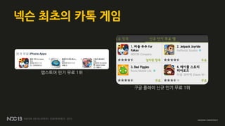 넥슨 최초의 카톡 게임
앱스토어 인기 무료 1위
구글 플레이 싞규 인기 무료 1위
 