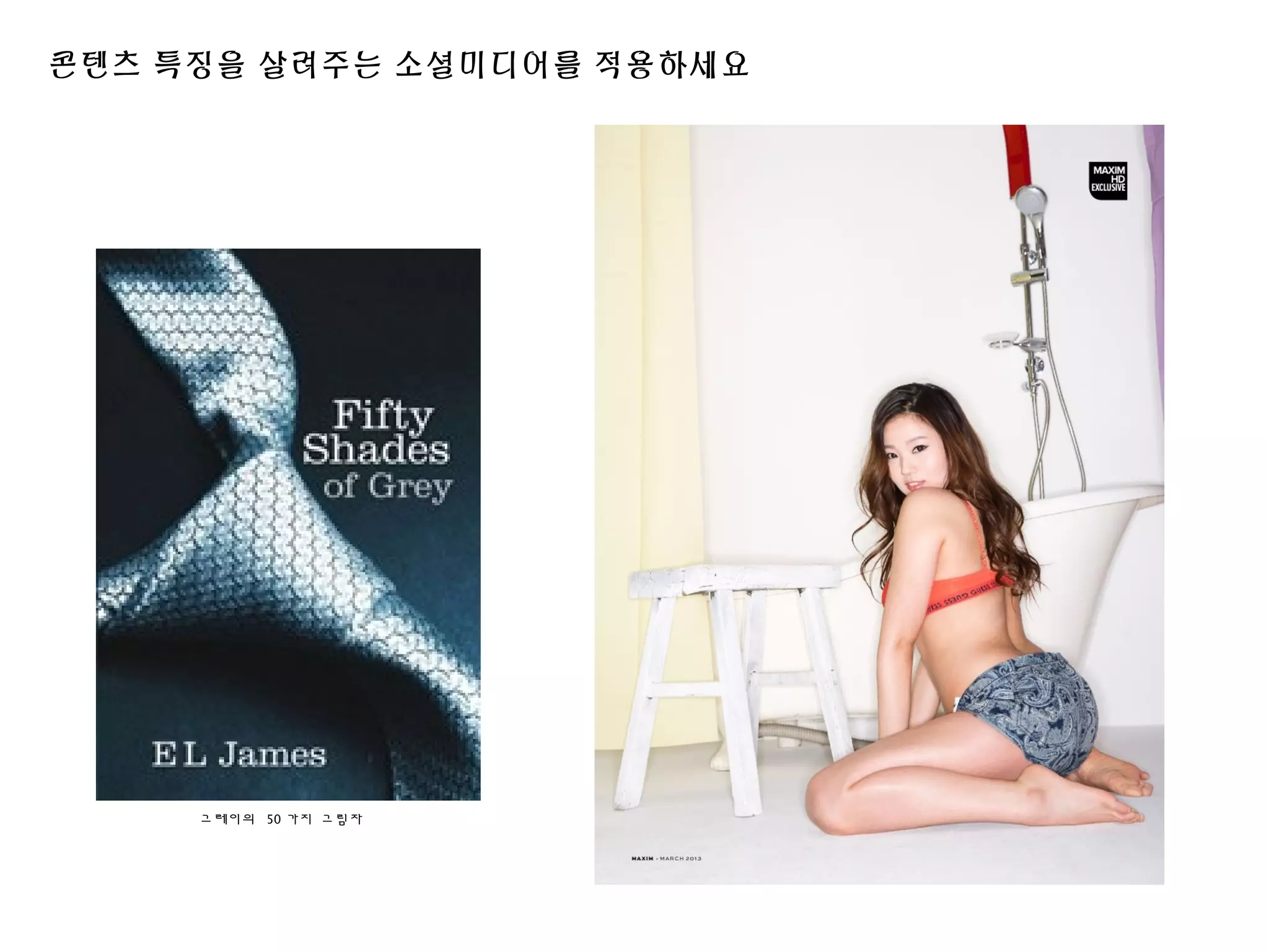 콘텐츠 특징을 살려주는 소셜미디어를 적용하세요
그레이의 50 가지 그림자
 