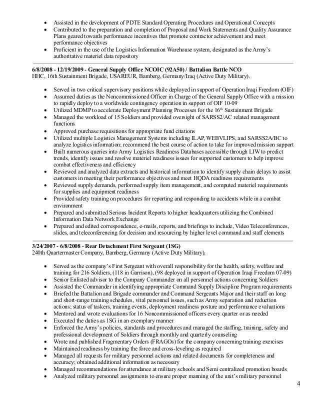 logistician resume