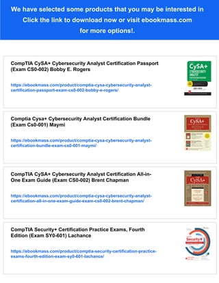 CompTIA CySA+ Cybersecurity Analyst Certification Practice Exams (Exam ...