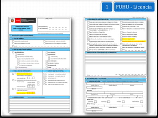 1                       FUHU - Licencia
                                                                                                                                                                                                                                                 FUHU - Licencia (PAG. 2 de 5)
                                                                                      (Sello y Firma)                                                                                     (Marcar con X en el casillero que corresponda)
                                                                                                                                        1.6 DOCUMENTOS QUE SE ADJUNTAN:

                                                                                                                                             Copia Literal de Dominio emitida por el Registro de Predios                 Documento que acredite derecho a habilitar

                                                                                                                                             Vigencia de Poder emitida por Registro de Personas Jurídicas                Boleta de Habilitación de los Profesionales

         FORMULARIO ÚNICO DE                                      Municipalidad de:                                                          Declaración Jurada inexistencia de feudatarios                              Certificado de Zonificación y Vías.
     HABILITACIÓN URBANA - FUHU                                   Nº de Expediente:                                                          Certificado de Factibilidad de Servicios de Agua ( )                        Plano de Ubicación y Localización del Terreno
                 LICENCIA                                                                                                                    Alcantarillado ( ) y Energía Eléctrica ( )

                                                                                                                                             Plano Perimétrico y Topográfico                                             Plano de Trazado y Lotización
                                                                 Llenar con letra de imprenta y marcar con X lo que corresponda
                                                                                                                                             Plano de Ornamentación de Parques                                           Plano de Planeamiento Integral
1. SOLICITUD DE HABILITACIÓN URBANA:
                                                                                                                                             Memoria Descriptiva de la habilitación urbana                               Estudio de Impacto Ambiental
  1.1 TIPO DE TRÁMITE:                                                                                                                       Certificado de inexistencia de restos arqueológicos                         Estudio de Impacto Vial

      HABILITACIÓN URBANA NUEVA                                                       INDEPENDIZACIÓN DE TERRENOS RÚSTICOS                   Comprobante de pago derechos correspondientes                               Estudio de Suelos con fines de Pavimentación
      HABILITACIÓN URBANA EJECUTADA                                                   SUBDIVISIÓN DE LOTES URBANOS CON OBRAS
                                                                                                                                             Copia legalizada notarial de minutas de transferencia de                    Declaración jurada que las obras se han
                                                                                                                                             aportes o comprobante de pago por redencion de aportes ( )                  ejecutado total o parcialmente
      OTRO:
                                                                                                                                             Resolución y planos de estudios preliminares aprobados                      Planos de replanteo de la Habilitación Urbana

  1.2 TIPO DE HABILITACIÓN URBANA:                                                                                                           Informe Técnico "CONFORME" de Revisores Urbanos                             Otros:

       USO RESIDENCIAL                                                                      USO COMERCIAL                               VERIFICACIÓN DEL CUMPLIMIENTO DE LOS REQUISITOS:
             CONVENCIONAL                                                                   USO INDUSTRIAL

             CON CONSTRUCCIÓN SIMULTÁNEA                                                         CONVENCIONAL

                   a).- Con venta garantizada de Lotes                                           CON CONSTRUCCIÓN SIMULTÁNEA

                   b).- Con fines de venta de viviendas edificadas                          USOS ESPECIALES

                   c).- Destinadas a vivienda temporal o vacacional                         EN RIBERAS Y LADERAS

                   d).- Para fines no residenciales                                         REURBANIZACIÓN

             DE TIPO PROGRESIVO                                                             OTROS



  1.3 MODALIDAD DE APROBACIÓN:                                                        1.4 ANEXOS QUE SE ADJUNTAN                  :

       "B" APROBACIÓN CON FIRMA DE                                                    "A"   CONDÓMINOS - PERSONAS NATURALES
             PROFESIONALES RESPONSABLES                                                                                                 Fecha:                                                                   Sello y Firma del Funcionario Municipal que verifica
                                                                                      "B"   CONDÓMINOS - PERSONAS JURÍDICAS

             Fecha Inicio de Obra                                                     "D"   AUTOLIQUIDACIÓN
                                                                                                                                      2. DEL PROPIETARIO ó SOLICITANTE:             (Según art. 8º de la Ley Nº 29090)
       "C"   APROBACIÓN CON EVALUACIÓN PREVIA DEL                                     "E"   INDEPENDIZACIÓN TERRENO RÚSTICO
                                                                                                                                        2.1 PERSONA NATURAL             (Datos de condóminos deben consignarse en el Formulario Único / Anexo A - Ley 29090)
             PROYECTO POR:             Revisores Urbanos                              "F"   SUBDIVISIÓN DE LOTE URBANO CON OBRAS

                                       Comisión Técnica                               "G"   HABILITACIÓN URBANA EJECUTADA
                                                                                                                                                 Apellido Paterno                     Apellido Materno                                     Nombres
             Fecha Inicio de Obra

       "D"   APROBACIÓN CON EVALUACIÓN PREVIA DE                                                                                                   DNI / CE
             COMISIONES TÉCNICAS                                                                                                        Dom icilio

             Fecha Inicio de Obra
                                                                                                                                                 Departamento                             Provincia                                        Distrito


  1.5 OBSERVACIONES:                   (Para ser llenado sólo por la Municipalidad)
                                                                                                                                           Urbanización /A.H. / Otro    Mz     Lote Sub Lote                   Av / Jr. / Calle / Pasaje                 Nº       Int.
                                                                                                                                        Estado Civil

                                                                                                                                           Soltero(a)                  Casado(a)                          Viudo(a)                              Divorciado(a)

                                                                                                                                        Del(la) Cónyuge


                                                                                                                                                 Apellido Paterno                     Apellido Materno                                     Nombres


                                                                                                                                                   DNI / CE
 