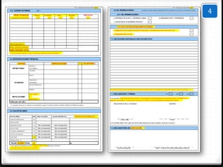 4
                                                                                                             FUE - Declaratoria de Fábrica (PAG. 5 de 6)                                                                                                   FUE - Declaratoria de Fábrica (PAG. 6 de 6)


5.2 CUADRO DE ÁREAS:                          (m2.)                                                                                                             5.5 DEL RÉGIMEN INTERNO:                  (LLENAR SÓLO PARA UNIDADES INMOBILIARIAS DE PROPIEDAD EXCLUSIVA Y DE PROPIEDAD COMUN)



      PÍSOS Y/O NIVELES                  Existente        Demolición           Nueva              Amp./Rem.                    SUB-TOTAL                             5.5.1 DEL RÉGIMEN ELEGIDO:
   (Según Memoria Descriptiva)                (m2.)            (m2.)                (m2.)            (m2.)                         (m2.)                        a) PROPIEDAD EXCLUSIVA Y PROPIEDAD COMÚN                             b) INDEPENDIZACIÓN Y COPROPIEDAD

                                                                                                                                                                c) COEXISTENCIA DE REGIMENES DISTINTOS


                                                                                                                                                                     5.5.2 DE LA OPCIÓN DE REGLAMENTO INTERNO:

                                                                                                                                                                a. Reglamento Interno Modelo aprobado por Resolución Viceministerial Nº 004-2000-MTC-15.04

                                                                                                                                                                b. Reglamento Interno propio


                                                                                                                                                             6. ANOTACIONES ADICIONALES PARA USO MÚLTIPLE:


Pisos Superiores (*)
ÁREA TECHADA PARCIAL
ÁREA TECHADA TOTAL
(*) Área acumulada, detallar en rubro 7-Anotaciones Adicionales para Uso Múltiple



5.3 ESPECIFICACIONES TÉCNICAS:

             PARTIDAS                                                  ESPECIFICACIONES                              (*)    VALOR POR M2.
                                 MUROS Y
    ESTRUCTURAS                  COLUMNAS
                                 TECHOS


                                 PISOS


                                 PUERTAS Y
       ACABADOS                  VENTANAS
                                 REVESTIMIENTOS


                                 BAÑOS                                                                                                                     DE REQUERIR MAYOR ESPACIO ANEXAR HOJAS ADICIONALES FIRMADAS POR EL RESPONSABLE DE OBRA/CONSTATADOR Y POR EL SOLICITANTE



                                 ELÉCTRICAS                                                                                                                  7. DECLARACIÓN Y FIRMAS:                                                           DÍA                 MES                AÑO

   INSTALACIONES                 Y
                                                                                                                                                            Los suscritos declaramos que la información y documentación que presentamos se presumen ciertas y verdaderas, en
                                 SANITARIAS
                                                                                                                                                           aplicación del numeral 1.7 del Artículo IV de la Ley N° 27444, Ley del Procedimiento Administrativo General.
Valor por m2. (S/.)
                                                                                                                                                                Responsable de Obra / Constatador                                                     Solicitante
(*) Consignar la letra de la categoría correspondiente según el Cuadro de Valores Unitarios Oficiales de Edificación vigente



5.4 VALOR DE OBRA:


TIPO DE OBRA                          UND      ÁREA TECHADA            VALOR UNITARIO (S/.)                  PRESUPUESTO ESTIMADO (S/.)

EDIFICACIÓN NUEVA                      m2                                                                                                                                 Firma y Sello                                                                 Firma
AMPLIACIÓN                             m2                                                                                                                  Los firmantes deben visar cada una de las hojas anteriores de este formulario, al pie de su anverso
REMODELACIÓN                           m2       (No corresponde)          (No corresponde)
REFACCIÓN                              m2       (No corresponde)          (No corresponde)                                                                   8. DECLARATORIA DE EDIFICACIÓN:
ACONDICIONAMIENTO                      m2       (No corresponde)          (No corresponde)
PUESTA EN VALOR                        m2       (No corresponde)          (No corresponde)
CERCADO                                  ml     (No corresponde)          (No corresponde)
DEMOLICIÓN (*)                         m2

 VALOR DE OBRA TOTAL                  (**)                                                           S/.
(*) De tratarse de demolición parcial: consignar valores de la edificación remanente.
(**) No aplicable para calcular tasas y derechos                                                                                                                     Fecha de expedición                                        Sello y Firma del Funcionario Municipal que autoriza
 