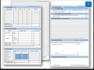 7
                                                                                                                                      FUE - Pre -Declaratoria de Edificación (pag. 3 de 6)




                                                                                                FUE - Pre -Declaratoria de Edificación (pag. 4 de 6)                                                                                                                                         FUE - Declaratoria de Fábrica (PAG. 5 de 6)

4.1 CUADRO DE ÁREAS:                  (m2.)                                                                                                                                                       4.4 DEL RÉGIMEN INTERNO:                  (LLENAR SÓLO PARA UNIDADES INMOBILIARIAS DE PROPIEDAD EXCLUSIVA Y DE PROPIEDAD COMUN)



      PÍSOS Y/O NIVELES                  Existente         Demolición            Nueva             Amp./Rem.                   SUB-TOTAL                                                               4.4.1 DEL RÉGIMEN ELEGIDO:
   (Según Memoria Descriptiva)                (m2.)              (m2.)              (m2.)              (m2.)                      (m2.)
                                                                                                                                                                                                  a) PROPIEDAD EXCLUSIVA Y PROPIEDAD COMÚN                             b) INDEPENDIZACIÓN Y COPROPIEDAD

                                                                                                                                                                                                  c) COEXISTENCIA DE REGIMENES DISTINTOS


                                                                                                                                                                                                       4.4.2 DE LA OPCIÓN DE PRE-REGLAMENTO INTERNO:

                                                                                                                                                                                                  a. Reglamento Interno Modelo aprobado por Resolución Viceministerial Nº 004-2000-MTC-15.04

                                                                                                                                                                                                  b. Reglamento Interno propio


                                                                                                                                                                                               5. ANOTACIONES ADICIONALES PARA USO MÚLTIPLE:




Pisos Superiores (*)
ÁREA TECHADA PARCIAL

ÁREA TECHADA TOTAL



4.2 ESPECIFICACIONES TÉCNICAS:


             PARTIDA                                             ESPECIFICACIONES                                     (*)      VALOR POR M2.
                                MUROS Y
   ESTRUCTURAS                  COLUMNAS
                                TECHOS


                                PISOS


                                PUERTAS Y
    ACABADOS                    VENTANAS                                                                                                                                                     DE REQUERIR MAYOR ESPACIO ANEXAR HOJAS ADICIONALES FIRMADAS POR EL RESPONSABLE DE OBRA/CONSTATADOR Y POR EL SOLICITANTE

                                REVESTIMIENTOS

                                                                                                                                                                                               7. DECLARACIÓN Y FIRMAS:                                                           DÍA                 MES                AÑO
                                BAÑOS

                                                                                                                                                                                              Los suscritos declaramos que la información y documentación que presentamos se presumen ciertas y verdaderas, en
                                ELÉCTRICAS                                                                                                                                                   aplicación del numeral 1.7 del Artículo IV de la Ley N° 27444, Ley del Procedimiento Administrativo General.
  INSTALACIONES
                                SANITARIAS
                                                                                                                                                                                                  Responsable de Obra / Constatador                                                     Solicitante
Valor por m2. (S/.)

(*) Consignar la letra de la Categoría correspondiente según el Cuadro de Valores Unitarios Oficiales de Edificación vigente




4.3 VALOR DE OBRA:


TIPO DE OBRA                          UND      ÁREA TECHADA              VALOR UNITARIO (S/.)                  PRESUPUESTO ESTIMADO (S/.)

EDIFICACIÓN NUEVA                       m2

AMPLIACIÓN                              m2                                                                                                                                                                  Firma y Sello                                                                 Firma
REMODELACIÓN                            m2      (No corresponde)           (No corresponde)
                                                                                                                                                                                             Los firmantes deben visar cada una de las hojas anteriores de este formulario, al pie de su anverso
REFACCIÓN                               m2      (No corresponde)           (No corresponde)
ACONDICIONAMIENTO                     m2   (No corresponde)    (No corresponde)
                              1 - DE REQUERIR EL MAYOR ESPACIO SE DEBERÁ ANEXAR HOJAS ADICIONALES, TODAS LAS HOJAS DEBERAN SER FIRMADAS
                                  POR EL RESPONSABLE DE OBRA O CONSTATADOR Y POR EL SOLICITANTE.                                                                                               8. PRE-DECLARATORIA DE EDIFICACIÓN:
PUESTA EN VALOR                       m2   (No corresponde)    (No corresponde)
                              2- EL FUNCIONARIO MUNICIPAL VISARA CADA HOJA ADICIONAL Y FIRMARÁ Y SELLARÁ AL FINAL DE LA MEMORIA DESCRIPTIVA
CERCADO
                                  EN SEÑAL DE CONFORMIDAD, PARA SU ANOTACIÓN PREVENTIVA EN EL REGISTRO.
                                      ml   (No corresponde)    (No corresponde)
DEMOLICIÓN (*)                          m2


 VALOR DE OBRA TOTAL                   (**)                                                            S/.
 (*) De tratarse de demolición parcial: consignar valores de la edificación remanente.
(**) No aplicable para calcular tasas y derechos



                                                                                                                                                                                                       Fecha de expedición                                        Sello y Firma del Funcionario Municipal que autoriza
 
