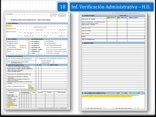 18                  Inf. Verificación Administrativa – H.U.
                                                                                                                                                                                                                                     INF. DE VERIFICACIÓN ADMINISTRATIVA - Habilitación Urbana (PAG. 2 de 2)
Municipalidad de:                                                                                                      Nº de Expediente:
                                                                                                                       Fecha Informe:                                    6.- CUADRO DE ÁREAS:                                                           Nº DE LOTES:

                                                                                                                                                                                                                            ÁREA PROYECTO        ÁREA VERIFICADA              OBSERVACIONES (*)
                                                                                                                                                                         ÁREA BRUTA DEL TERRENO
          INFORME DE VERIFICACIÓN ADMINISTRATIVA - HABILITACIÓN URBANA
                                                                                                                                                                         ÁREA DE CESIÓN PARA VIAS METROPOLITANAS
1.- DATOS GENERALES:                                                                                                                                                     (Deducir al Área Bruta del Terreno)
                                                                                                                                                                         ÁREA AFECTA A APORTES
Solicitante                :
                                                                         Apellidos y Nombres ó Razón Social
                                                                                                                                                                         ÁREA ÚTIL (Lotes)
Responsable de Obra        :
                                                                               Apellidos y Nombres                                          Registro CAP/CIP
                                                                                                                                                                         ÁREA DE APORTES
Ubicación del proyecto     :
                                           Av / Jr. / Calle / Pasaje                                             Mz         Lote Sub Lote         Nº    Int.
                                                                                                                                                                         ÁREA DE VIAS

                                           Urbanización /A.H. / Otro                                 Provincia                              Departamento
                                                                                                                                                                         TOTAL

2.- TIPO DE TRÁMITE:                                     2.1.- TIPO DE HABILITACIÓN:                                                                                     ÁREA DE COMPENSACIÓN
    INDEPENDIZACIÓN DE                                           USO RESIDENCIAL                             CONVENCIONAL

    TERRENOS RÚSTICOS                                            USO COMERCIAL                               DE TIPO PROGRESIVO                                          7.- OBSERVACIONES:

    SUBDIVISIÓN DE             Con Obras                         USO INDUSTRIAL                              CON CONSTRUCCIÓN SIMULTÁNEA:

    LOTES URBANOS              Sin Obras                         USOS ESPECIALES                                  Con venta garantizada de Lotes

    HABILITACIÓN URBANA NUEVA                                    EN RIBERAS Y LADERAS                             Con fines de venta de viviendas edificadas

    OTRO:                                                        REURBANIZACIÓN                                   Destinadas a vivienda temporal o vacacional

                                                                 OTROS                                            Para fines no residenciales


3.- MODALIDAD DE APROBACIÓN:

     "B" CON FIRMA DE PROFESIONALES RESPONSABLES                               "C" APROBACIÓN CON EVALUACIÓN PREVIA DE PROYECTOS POR

                                                                                              REVISORES URBANOS
     "D" APROBACIÓN CON EVALUACIÓN PREVIA
         DE COMISIONES TÉCNICAS                                                               COMISIÓN TÉCNICA

5.- VERIFICACIÓN ADMINISTRATIVA:                                                SI       NO                      (*)   OBSERVACIONES
  CUMPLE CON LOS REQUISITOS ESTABLECIDOS EN
  EL TUPA, EN LA LEY Nº 29090 Y SUS REGLAMENTOS
  CUMPLE CON ÁREA, LINDEROS Y MEDIDAS PERIMÉTRICAS
   SEGÚN COPIA LITERAL DE DOMINIO
  CUMPLE CON DISEÑO URBANO

  CUMPLE CON PLAN Y REGLAMENTO DE ZONIFICACIÓN

  CUMPLE CON PLAN O ESQUEMA VIAL PRIMARIO
  Y SECUNDARIO
  CUMPLE CON OTROS DOCUMENTOS TÉCNICOS Y/O
  NORMATIVOS VIGENTES
  DECLARACIÓN JURADA DE RESERVAS DE ÁREAS PARA
  APORTES
                                                         LUZ
  PRESENTA FACTIBILIDAD DE SERVICIOS                     AGUA
                                                         DESAGÚE

  PARÁMETROS INDICADOS EN EL CERTIFICADO DE ZONIFICACIÓN Y VÍAS Nº:

      Parám etro                    Uso Residencial                    Otros           Norm ativo                Proyecto               (*) Observaciones
                                                                                                                                                                         8.   DE LA VERIFICACIÓN ADMINISTRATIVA:                                 DÍA                 MES                             AÑO
                                1     2     3      4       5
  ZONIFICACIÓN                                                                                                                                                           Los suscritos declaramos que la información y documentación que presentamos se presumen ciertas y verdaderas, en
  AFECTACIÓN VIAL (m2.)                                                                                                                                                  aplicación del numeral 1.7 del Artículo IV de la Ley N° 27444, Ley del Procedimiento Administrativo General.
  APORTES
  a- Recreación Pública
  b- Parques Zonales
  c- Educación
  d- Otros Fines
  e- Equipamiento Urbano
  OTRO:
                                                                                 (*)    De requerir mayor espacio deberá inidicarlo en el item: 7.- OBSERVACIONES                  Firma y Sello del Técnico que verifica                    Firma y Sello del Funcionario Municipal
 
