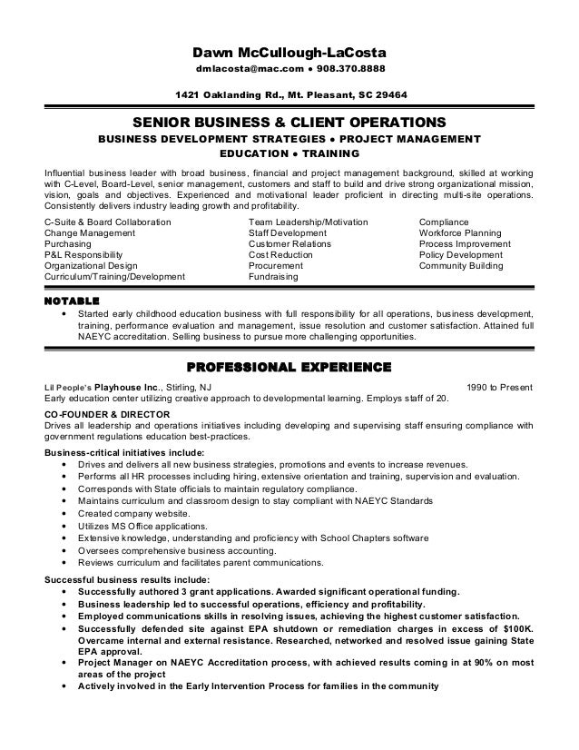 dawn lacosta resume business and operations executive business operations executive resumes
