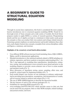 A Beginners Guide To Structural Equation Modeling 4th Edition Randall E ...