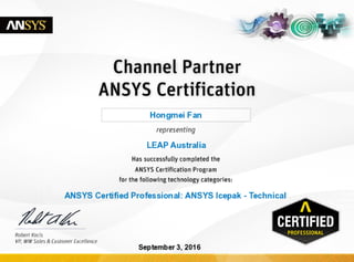 Ansys Icepak certification 2016