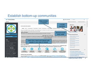 Establish bottom-up communities
31
+10,000
members
Several events
every week
Easy access
to experts
Learn from, teach and interact with
people in your area of interest
 