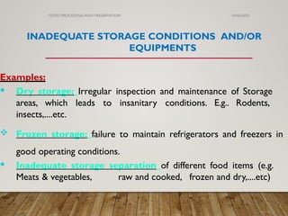 Inadequate Storage Food Storage Processes in Meal Management | PPTX