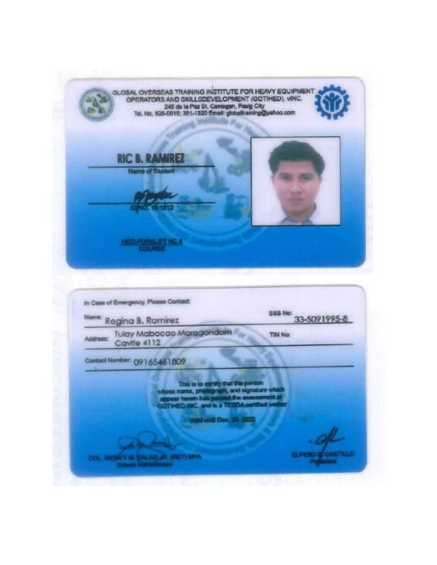 Forklift License Id