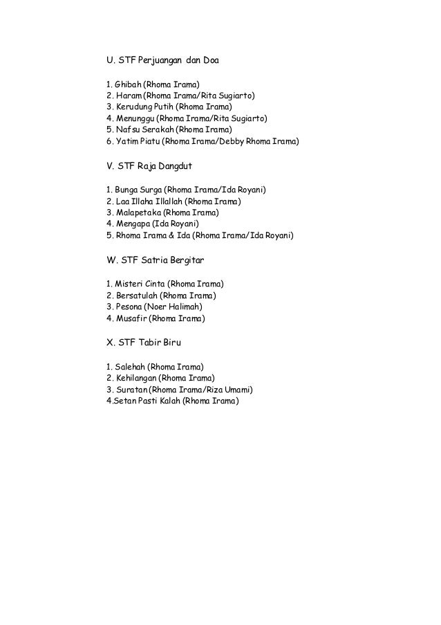 Daftar Lagu Lengkap Rhoma Irama Album Stf Lain2