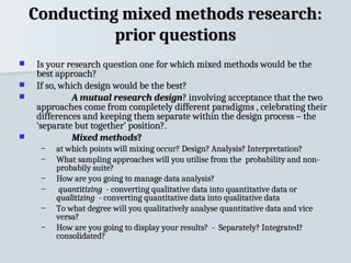 Incorporating data from multiple sources: mixed methods | PPT