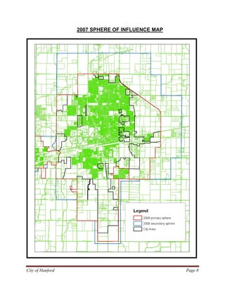 2007 SPHERE OF INFLUENCE MAP
City of Hanford Page 8
 