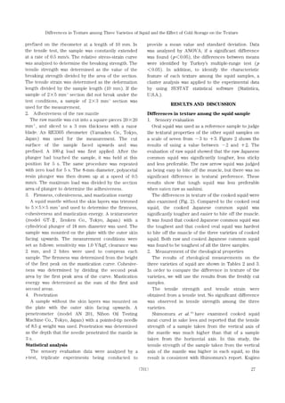 Differences in Texture among Three Varieties of Squid and the Effect of ...