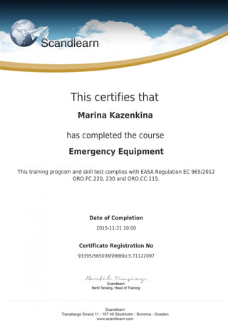 cert Emergency Equipment Training