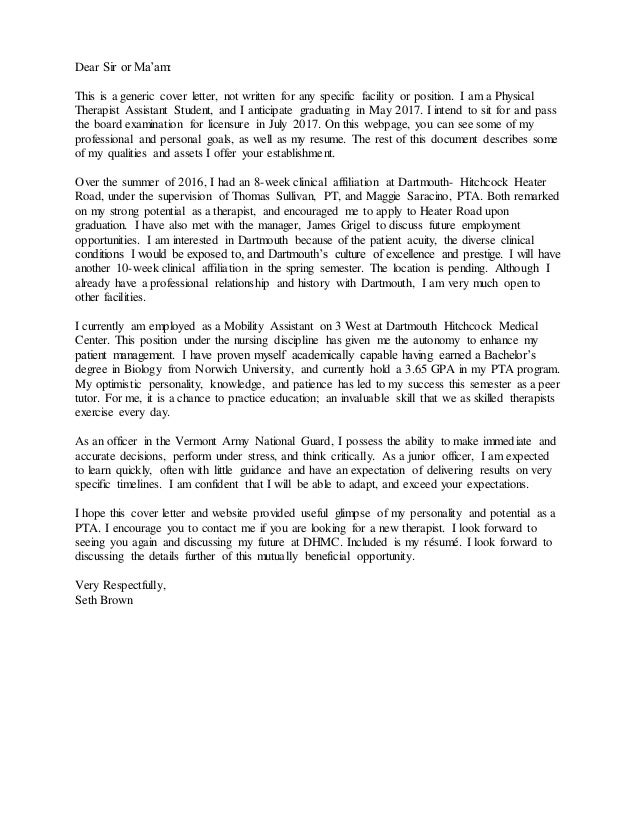 Seth Brown Resume And Cover Letter GENERIC