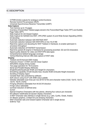 -15- 
IC DESCRIPTION 
 