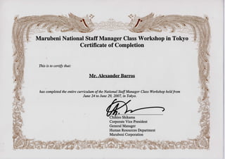 Marubeni National Staff Manager Class Workshop in Tokyo - June.29.2007