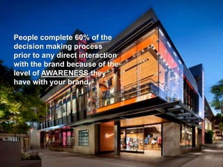 Channel Your Inner Marketer 6
People complete 60% of the decision making
process prior to any direct interaction with the
brand –and that extends to the way people now
look for employment.
People complete 60% of the
decision making process
prior to any direct interaction
with the brand because of the
level of AWARENESS they
have with your brand.
 