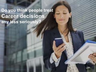 Channel Your Inner Marketer 7
Do you think people treat
Career decisions
any less seriously?
 