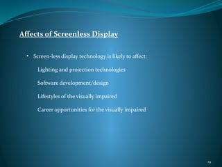Screenless displayy presentaion on bacheler of computer application | PPT