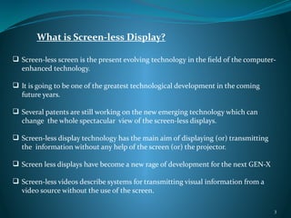 Screenless displayy presentaion on bacheler of computer application | PPT