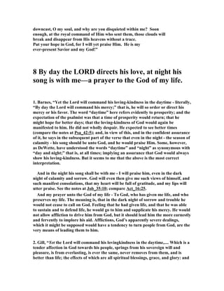 o, it's wasn't 
perfect, but overall we see their relentless pursuit of God, that continuing thirst for 
God. We see the importunate prayers of these saints and their longings for revival 
and for the church to be reformed and always be reforming. They took hold of the 
promises and would not cease to cry out for God to come and rend the heavens and 
come down in glory for the sake of His  
