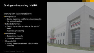 16PUBLIC© 2017 SAP SE or an SAP affiliate company. All rights reserved. ǀ
Workingwith customers to drive:
§ New products
– Solving customer problems not addressed in
the product catalog
§ Extended channels
– Easing the reorder by being at the point of
need
– Automating reordering
§ New services
– Subscription models
– IoT-driven innovation
§ Channel shift
– Moving sales to the lowest cost-to-serve
channels
Grainger – Innovating in MRO
 