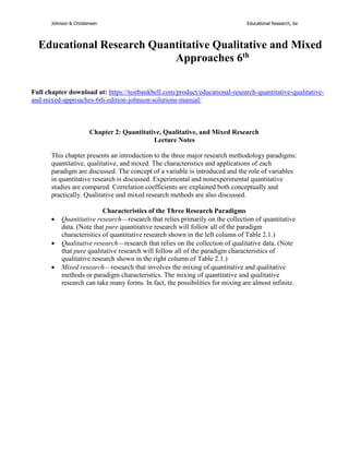 Educational Research Quantitative Qualitative and Mixed Approaches 6th ...