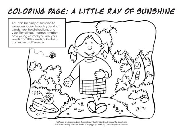 Coloring Page A Little Ray Of Sunshine